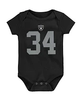 Newborn and Infant Boys and Girls Mitchell & Ness Bo Jackson Black Las Vegas Raiders Retro Name and Number Bodysuit