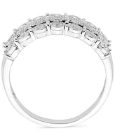 Diamond Three Row Anniversary Band (1/2 ct. t.w.) 14k White Gold or
