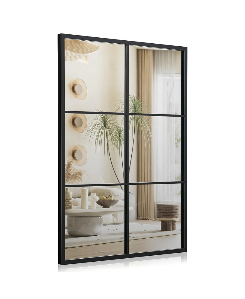 Metal Wall Mirror Large Window Decorative Farmhouse Mirror Square28'' x40''