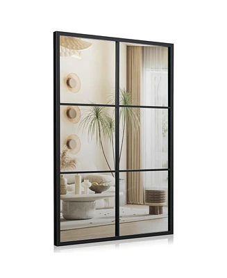Metal Wall Mirror Large Window Decorative Farmhouse Mirror Square28'' x40''