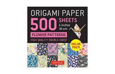 Origami Paper 500 sheets Flower Patterns 4" (10 cm)- Tuttle Origami Paper- Double-Sided Origami Sheets Printed with 12 Different Illustrated Patterns