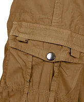 Blu Rock Men's Vintage-Like Cotton Cargo Belted Shorts