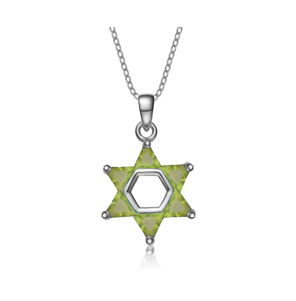 Sterling Silver Cubic Zirconia Small Star of David Necklace