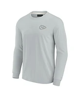 Men's and Women's Fanatics Signature Gray Kansas City Chiefs Super Soft Long Sleeve T-shirt