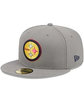 Men's New Era Gray Pittsburgh Steelers Color Pack 59FIFTY Fitted Hat