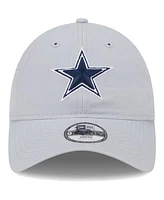 Big Boys and Girls New Era Gray Dallas Cowboys Main Core Classic 2.0 9TWENTY Adjustable Hat