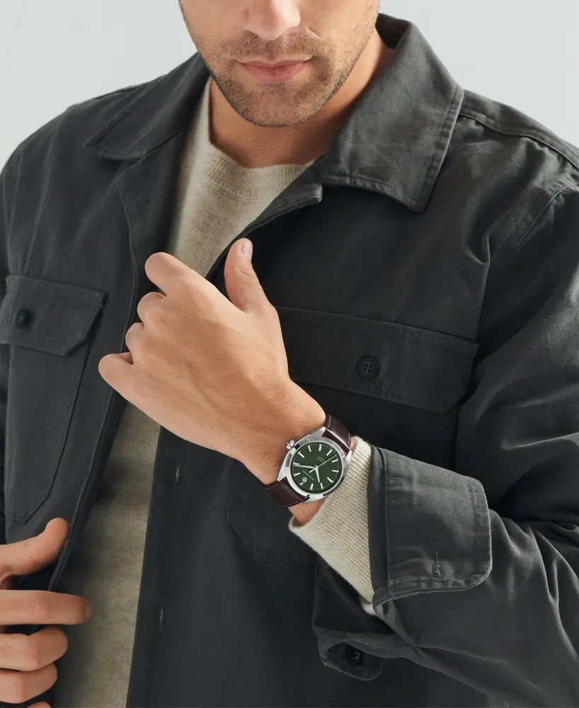 Movado Men's Datron Automatic Swiss Automatic Brown Leather Strap Watch 40mm