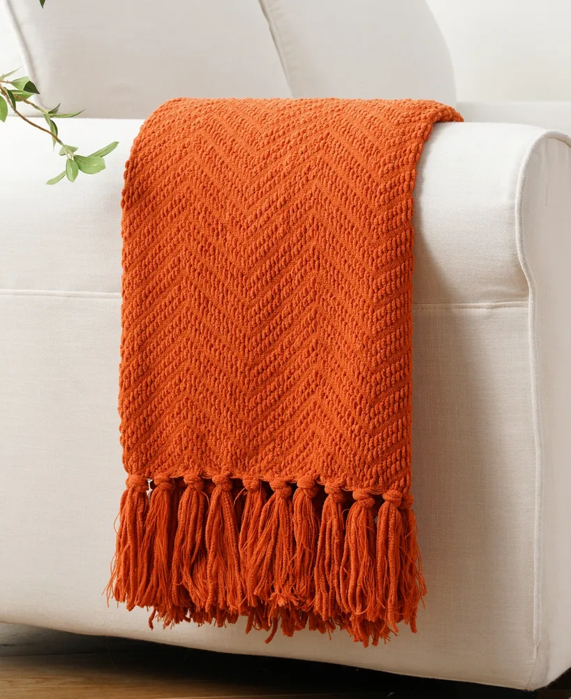 Battilo Classic Textured Woven Micro Chenille Throw, 60" x 80"