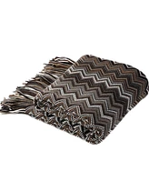 Battilo Lifestyle Colorful Chevron Bohemian Knit Throw, 51" x 80"