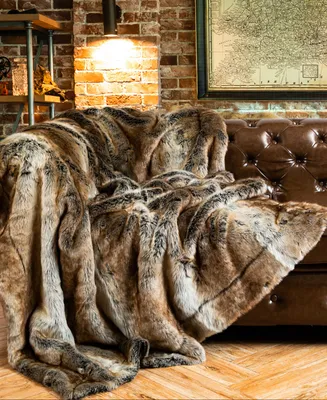 Battilo Luxury Tipped Faux Fur Throw, 60" x 80"