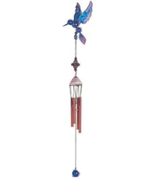 23" Long Hummingbird Copper and Gem Wind Chime
