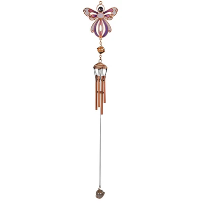 Fc Design 18" Long Purple Angel Copper and Gem Wind Chime Home Decor Perfect Gift for House Warming, Holidays and Birthdays