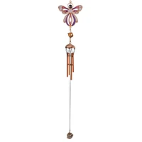 Fc Design 18" Long Purple Angel Copper and Gem Wind Chime Home Decor Perfect Gift for House Warming, Holidays and Birthdays