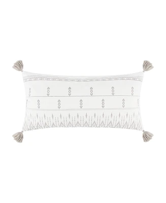 Levtex Tamiya Tassel Embroidered Decorative Pillow, 12" x 24"