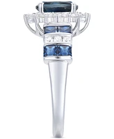 Sapphire (2-1/2 ct. t.w.) & Diamond (3/8 ct. t.w.) Halo Ring in 14k Gold (Also in Ruby & Emerald)