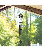 41" Long Black Sun Wood/Metal Silhouette Wind Chime