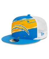 Men's New Era Powder Blue Los Angeles Chargers Tear Trucker 9FIFTY Snapback Hat