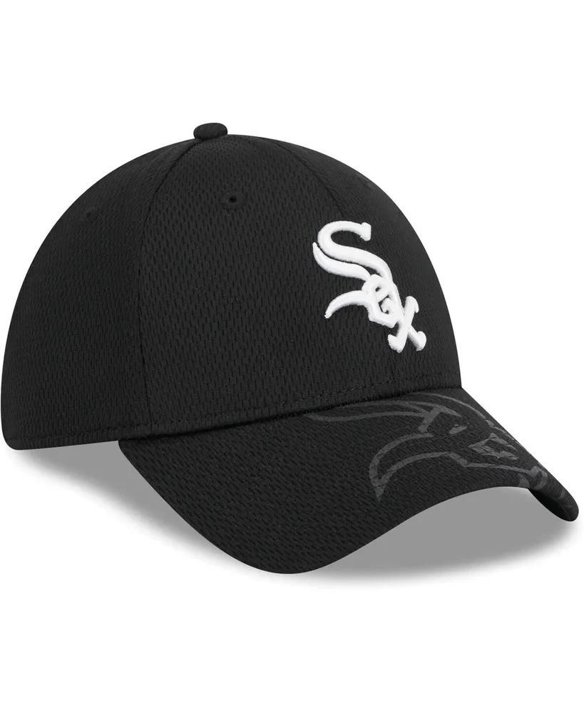 Men's New Era Black Chicago White Sox Top Visor 39THIRTY Flex Hat