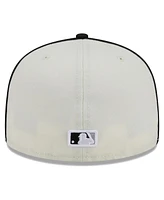 Men's New Era Cream, Black Chicago White Sox Chrome Sutash 59FIFTY Fitted Hat