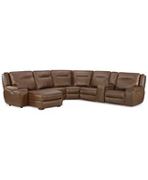 Closeout Hansley Zero Gravity Leather Sectional Collection Created For Macys