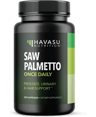 Saw Palmetto Capsules, Prostate Supplement for Men, Reduce Balding & Hair Thinning, Dht Blocker, Havasu Nutrition, 200ct