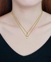 Giani Bernini 2-Pc. Set Cubic Zirconia Pave Moon & Solitaire Pendant Necklaces, Created for Macy's