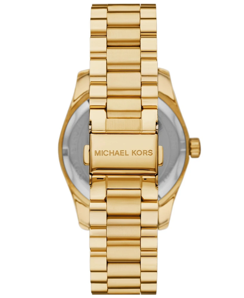 Michael Kors Women's Lexington Three-Hand Gold-Tone Stainless Steel Watch 38mm