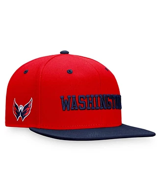 Men's Fanatics Red, Navy Washington Capitals Heritage City Two-Tone Snapback Hat
