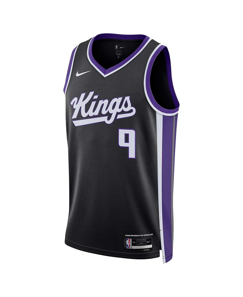Men's and Women's Nike Kevin Huerter Black Sacramento Kings Swingman Jersey - Icon Edition