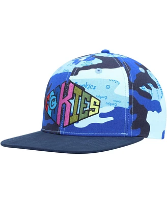 Men's Cookies Blue, Camo Across the Board Snapback Hat
