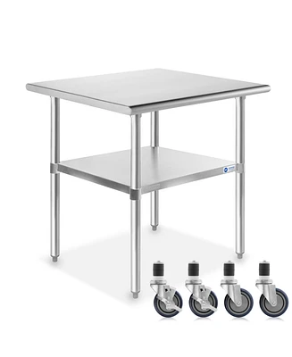 Gridmann 30 x Inch Stainless Steel Table w/ 4 Casters