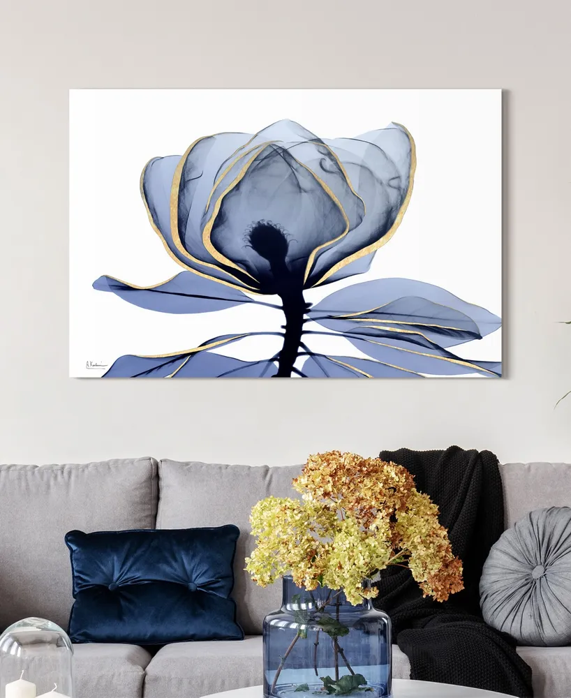 Empire Art Direct "Golden-Tone Midnight 1" Frameless Free Floating Tempered Glass Panel Graphic Wall Art, 32" x 48" x 0.2"