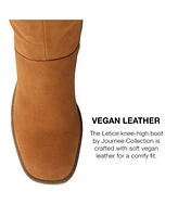Journee Collection Women's Letice Wide Width Calf Square Toe Platform Knee High Boots
