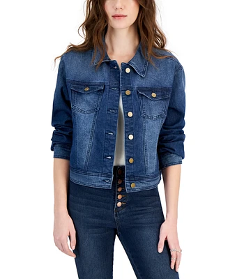 Tinseltown Juniors' Long-Sleeve Denim Trucker Jacket