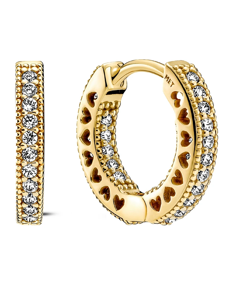 Pandora Pave Heart Hoop Earrings
