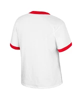 Women's Colosseum x Wrangler White Distressed Georgia Bulldogs Freehand Ringer T-shirt