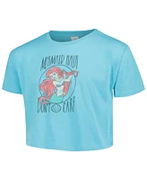 Big Girls Mad Engine Blue The Little Mermaid Hair Don't Care Cropped T-shirt