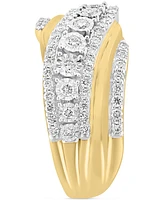 Effy Diamond Swirl Statement Ring (5/8 ct. t.w.) in 14k Two-Tone Gold