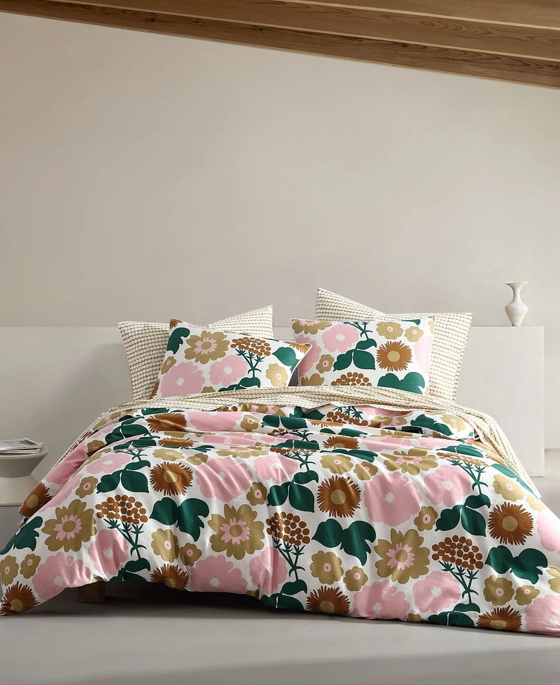 Closeout! Marimekko Pieni Kukkatori Cotton 3 Piece Duvet Cover Set, King
