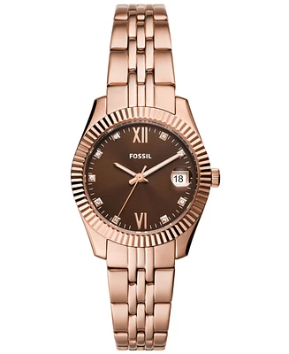 Fossil Women's Scarlette Three-Hand Date Rose Gold-Tone Stainless Steel Watch 32mm