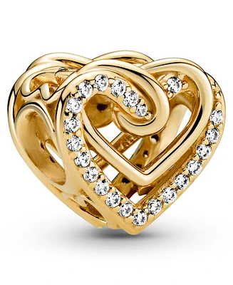 Pandora Cubic Zirconia Sparkling Entwined Hearts Charm