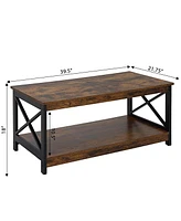 Convenience Concepts 39.5" Medium-Density Fiberboard Oxford Coffee Table with Shelf