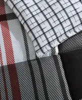 Closeout! Eddie Bauer Normandy Plaid Micro Suede Reversible Piece Duvet Cover Set