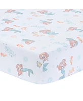 Bedtime Originals Disney Baby The Little Mermaid White Fitted Crib Sheet - Ariel