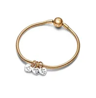 Pandora Sterling Silver Two-Tone Splitable Friendship Triple Dangle Charm