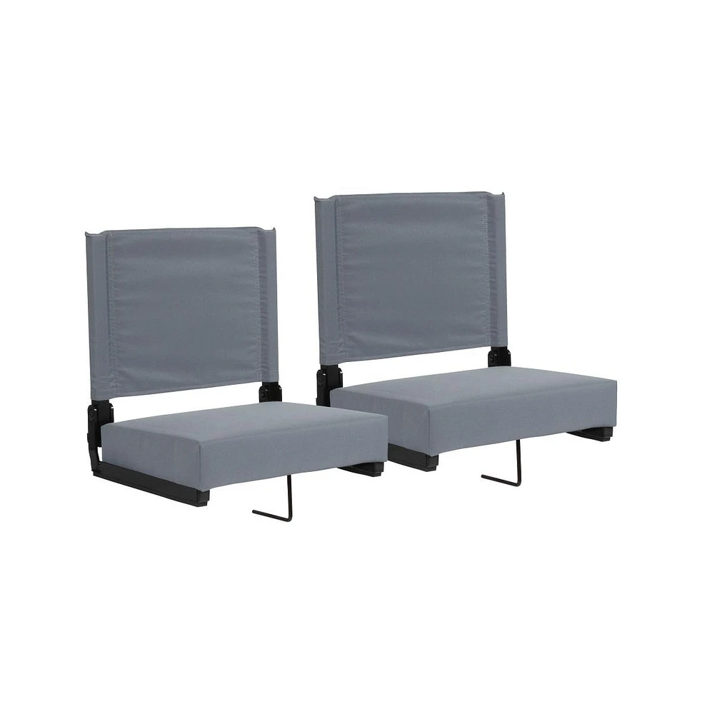 Set Of 2 500 Lb. Rated Lightweight Stadium Chair With Ultra-Padded Seat