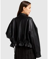 Belle & Bloom Women's Reload Draped Leather Look Jacket