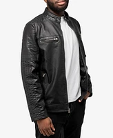 X-Ray Men's Grainy Polyurethane Leather Moto Jacket