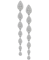 Wrapped Love Diamond Cluster Linear Drop Earrings (1 ct. t.w.) 14k Gold or White Gold, Created for Macy's