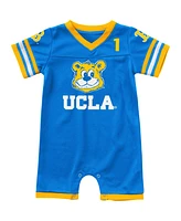 Newborn and Infant Boys and Girls Colosseum Blue Ucla Bruins Bumpo Football Logo Romper